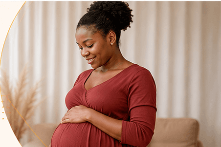 Pregnant woman representing maternal immunisation